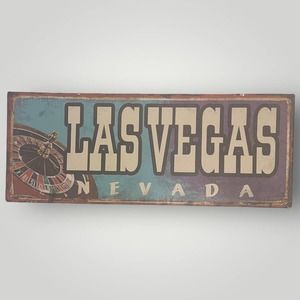 Las Vegas Nevada Vintage Metal Sign Hanging Wall Decor
